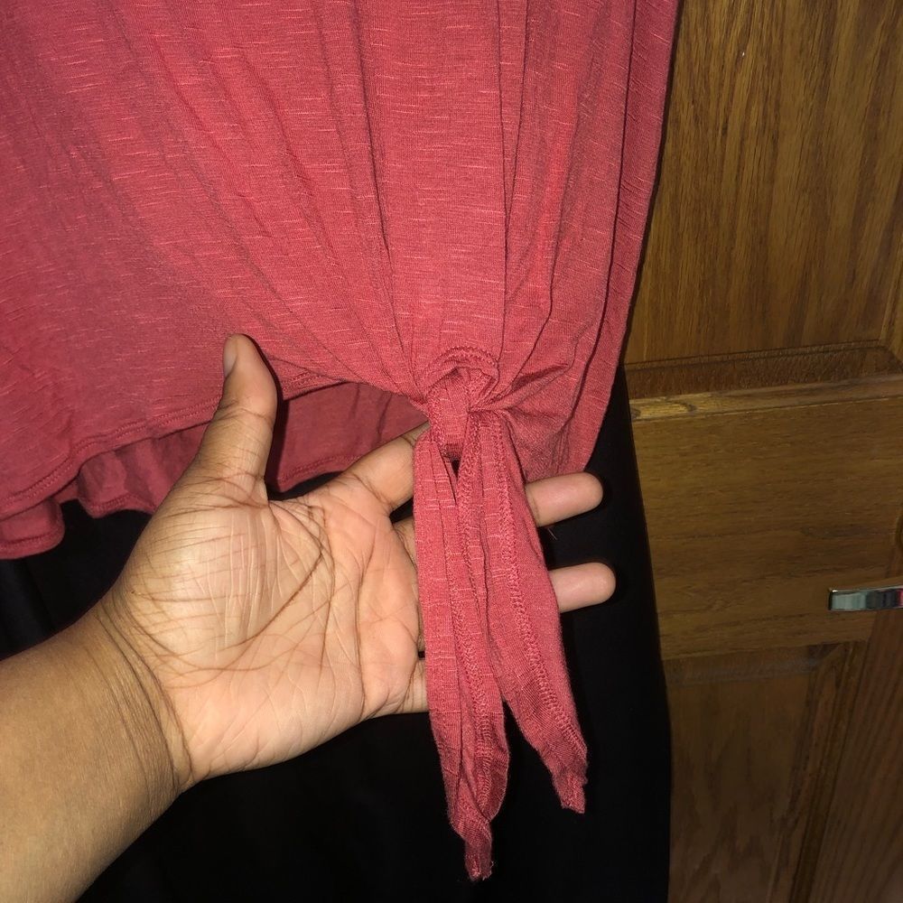 Scoop Neck Tie Tee Sz 2X & 3X - Picture 7 of 8